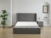 Vente-unique - DOUINO Bett Stoff Grau - B 235,5 cm x H 120 cm x L 162 cm Bild 4