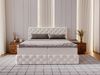 GRAINGOLD Canolo Doppelbett 140x200, Boxspringbett mit zwei Bettkästen, Glamour Stil, Velour-Stoff, Creme Bild 3