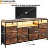 GarveeMore TV-Schrank Industrieller Sideboard Mehrzweckschrank Kommode mit 10 Schubladen Media-Board Stauraumschrank mit Steckdose, USB-Anschluss & RGB-LED Bild 2