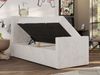 Boxspringbett 90x200 TILIO DUO inkl. Bettkasten & 7-Zonen Multipocket-Matratze, Modernes Jugendbett, Einzelbett - Beige Cord - H3 - Links Bild 4