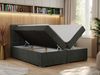 Boxspringbett, Doppelbett, Polsterbett mit Kopfstütze - CARMEN - 200x200cm - Dunkelgrau Stoff - H3 Bild 2