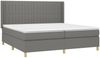 vidaXL Boxspringbett mit Matratze & LED Dunkelgrau 200x200 cm Stoff, Härtegrad: H2 [3139062] Bild 4