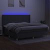 vidaXL Boxspringbett mit Matratze & LED Dunkelgrau 200x200 cm Stoff, Härtegrad: H2 [3139062] Bild 3