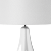 'Santee' Tischlampe Hellbeige/ Weiß geschwungener Porzellanfuß Stoffschirm langes Kabel mit Schalter hellbeigen Lampenschirm Modernes Design Glamourös Bild 4