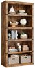 GarveeMore Bücherregal 5 Etagen Bücherregal, Hohe Bücherregal Holz Offene Anzeige Bücherregal, Bücherregal mit Stauraum für Home Office,Wohnzimmer,Schlafzimmer Bild 4