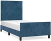 vidaXL Bettgestell mit Kopfteil Dunkelblau 100x200 cm Samt [3125865] Bild 2