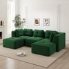Ecksofa in Grün, modulares Cordsofa mit 74 cm Sitztiefe, weichem 32D-Schaum und breiten Armlehnen,69x297x177 cm Bild 2