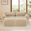 Modulares Sofa in 204×179×73 Hellkhaki aus Plüsch – rahmenloses 2-Sitzer-Sofa mit Ottomans, montagefrei Bild 3