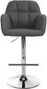 Barhocker TUBEL - Stoff Dunkelgrau 57x59x97 cm Silber | Barstuhl Höhenverstellbar Mit Lehne Drehbar Tresenhocker Tresenstuhl Kneipenhocker Bild 2