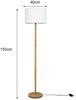 TRIO Leuchten LED Stehlampe mit Dimmfunktion, LED wechselbar, Warmweiß, Holz / Stoff weiß, 160 cm Bild 4