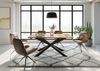 Esstisch Akazie 180x90x76 natur lackiert / Epoxid schwarz, Kreuzgestell 2 anthrazit matt EPOXY Bild 3