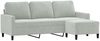 vidaXL 3-Sitzer-Sofa mit Hocker Hellgrau 180 cm Samt 3201055 Bild 3