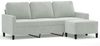 vidaXL 3-Sitzer-Sofa mit Hocker Hellgrau 180 cm Samt 3201055 Bild 2