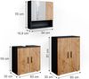 Badmöbel-Set Irma Goldkraft Eiche/Anthrazit 3 Teile, mit Unterschrank 60 cm Vicco Bild 3
