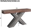 Konsolentisch mit X-förmigen Beinen, schmaler Konsole Tisch, Holzoptik, Spanplatte, für Flur und Wohnzimmer,Beistelltisch Bild 4