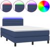 vidaXL Boxspringbett mit Matratze & LED Blau 120x190 cm Stoff 3270052 Bild 2