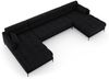 Micadoni Panorama-Sofa Mamaia 6-Sitzer Samt Bluvel Schwarz schwarze Beine Bild 2