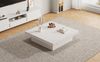 Couchtisch 90x90x25 cm, weiß, mit 4 Schubladen und schiebbarer Platte in Marmor-Optik Bild 2