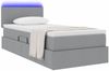 vidaXL Bett mit Stauraum und LED mit LED Hellgrau 100 x 200 cm Stoff 3371061 Bild 3
