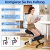 COSTWAY Stuhl, Kniestuhl mit höhenverstellbarer Sitz, Universalrollen Bild 4