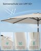Songmics Sonnenschirm mit UV-Schutz bis UPF 50+, knickbar, Metall / Polyester beige, Ø 3,4 x 2,46 m Bild 5