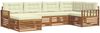 vidaXL Outdoor-Sofagarnitur mit Kissen 6 pcs Natur und Creme 3373730 Bild 2