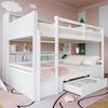 MODFU Etagenbett Hochbett aus Holz (Kinderbett, Gästebett, Jugendbett, mit Stauraum und Schublade), ohne Matratze Bild 3