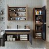 Roomart ATRIA-100 Badmöbel Set– 4-teiliges Badezimmermöbel Set - Waschbeckenunterschrank mit Keramikwaschbecken, Spiegelschrank & Hochschrank - H 45 x B 45 x T 100 cm • Anthrazit-Eiche Bild 4