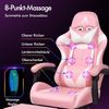 Gaming-Stuhl mit Fußstütze Massage 150° Neigung Rosa Eryx Bild 5
