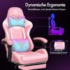 Gaming-Stuhl mit Fußstütze Massage 150° Neigung Rosa Eryx Bild 4