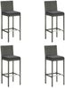 vidaXL 5-tlg. Gartenbar-Set mit Kissen Poly Rattan Grau 3064921 Bild 5