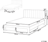 Bett mit Schubladen LONZAC Samtstoff Cremeweiß 160 x 200 cm Bild 2