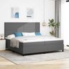 vidaXL LED Boxspringbett Hellgrau und Weiß 200 x 200 cm Cordstoff 3337659 Bild 1