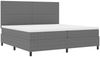 vidaXL LED Boxspringbett Hellgrau und Weiß 200 x 200 cm Cordstoff 3337659 Bild 2