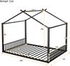 Kinderbett 140x200 cm – Metallrahmen in Hausform, stabiler Eisenrahmen, schwarz Bild 4