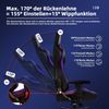 Hiazurm Gaming-Stuhl Gaming Stuhl, Bürostuhl Ergonomisch Wippfunktion bis zu 170° (Verstellbarem Lenden- & Kopfkissen, Gamer Stuhl 150kg Belastbarkeit), Verstellbarem Lenden- & Kopfkissen, Gamer Stuhl 150kg Belastbarkeit Bild 2