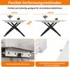 Esstisch ausziehbar 120–160x80x76,5 cm, moderner Tisch mit Marmoroptik-Platte, stabilem Metallkreuzgestell für 6–8 Personen, 76.5cmx120-160cmx80cm, Weiß+Schwarz Bild 5