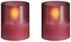Moods & More LED-Glaskerzen in Vintage Rose Ø 4 7 cm x H 5 7 cm – 2 Stück Bild 1
