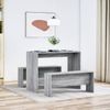 vidaXL 3-tlg. Esstisch und Bank Set Grau Sonoma Holzwerkstoff 855536 Bild 3