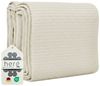 herémood Tagesdecke aus 100% Baumwolle – Elegante Waffelpique Wohndecke 180x220 cm, weiche, Kuscheldecke für Sofa & Bett, atmungsaktiv & pflegeleicht – BEIGE Bild 4