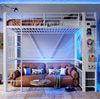 Bett 90x200 cm Hochbett mit Stauraum, LED-Beleuchtung und USB- und Type-C-Anschlüssen Bild 4