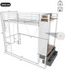 Bett 90x200 cm Hochbett mit Stauraum, LED-Beleuchtung und USB- und Type-C-Anschlüssen Bild 5