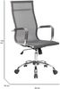 Dmora Stuhl mit Rädern Traversone, Chefsessel mit Armlehnen, Ergonomischer Bürostuhl, Grau, 63x54h106/116 cm Bild 3