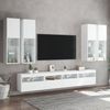 vidaXL 7-tlg. TV-Wohnwand mit LED-Leuchten Weiß 3216771 Bild 4