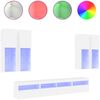 vidaXL 7-tlg. TV-Wohnwand mit LED-Leuchten Weiß 3216771 Bild 2
