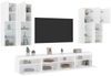 vidaXL 7-tlg. TV-Wohnwand mit LED-Leuchten Weiß 3216771 Bild 5