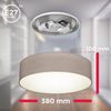 B.K.Licht Deckenleuchte Stoff-Deckenlampe Ø38cm 2-fammig E27 Wohnzimmer LED Halogen, ohne Leuchtmittel, Stoffdeckenleuchte taupe mit Textilschirm Schafzimmer Küche - BKL1221 Bild 4