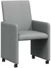 vidaXL Esszimmerstühle mit Rollen 2 pcs Hellgrau 57 x 66 x 94 cm Stoff 42017807 Bild 2