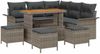 vidaXL Garten-Sofa-Set mit Kissen mit Speicher mit Kissen 9 pcs Grau 3364093 Bild 2