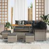 vidaXL Garten-Sofa-Set mit Kissen mit Speicher mit Kissen 9 pcs Grau 3364093 Bild 3